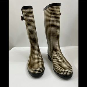 Austin Trading Co. Black/Tan Rain Boots Sz 7